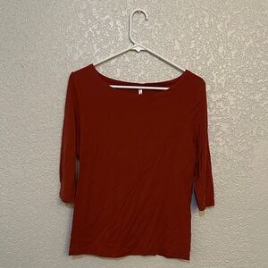 Women's Red 3/4 Sleeve Top